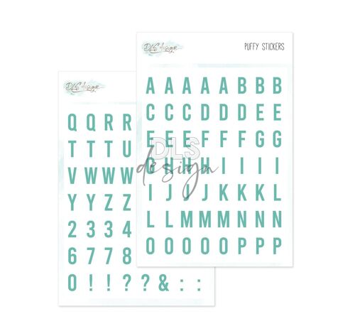 Puffy Stickers Alphabet Essentials Gilmo teal