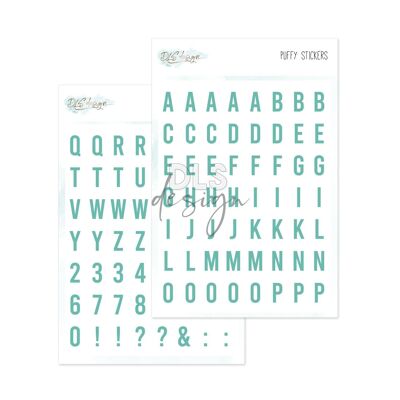 Puffy Stickers Alphabet Essentials Gilmo bleu sarcelle