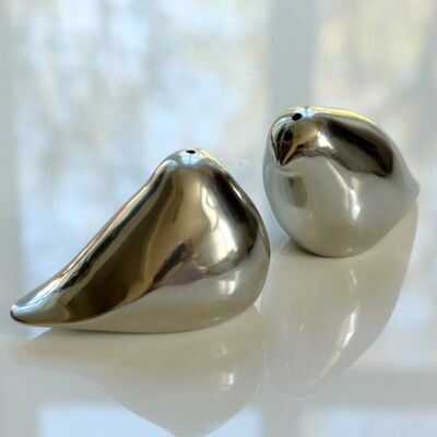 Salt and pepper shaker set, salt and pepper shakers made of pewter, timeless gift, high-quality gifts