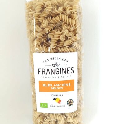 [100% Belge] Pâtes FRANGINES blés anciens (wallonie) - Fusilli BLANC- 450gr