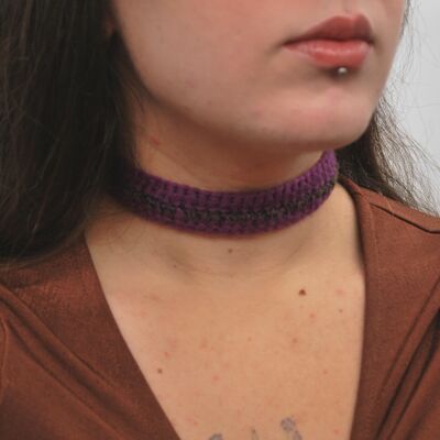 Collier ras-de-cou, Coco, modèle mauve