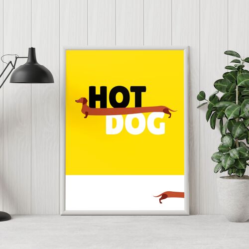 Dachshund hot dog print