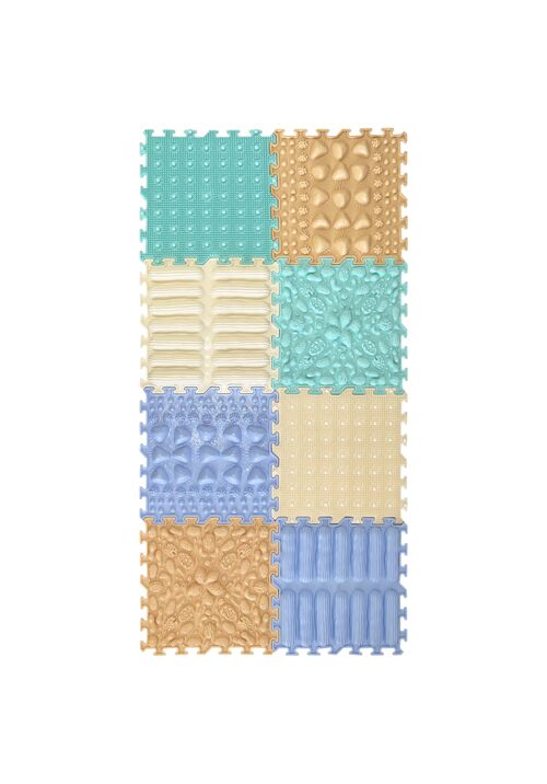 Orthopedic puzzle floor mat -  set "Soft Pastel"