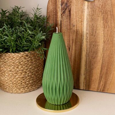 Green Graphic Pear Decorative Candle