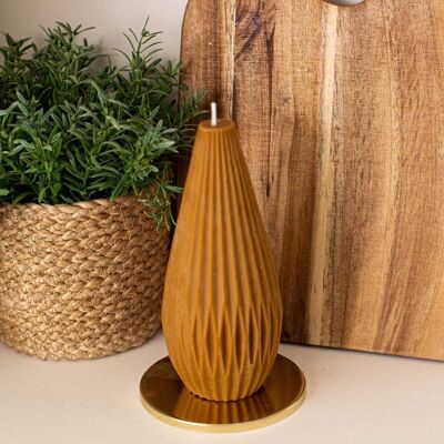 Graphic Pear Decorative Candle Terracotta
