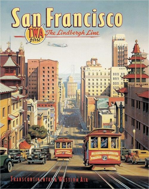 Blechschild San Francisco TWA  - Kerne Erickson
