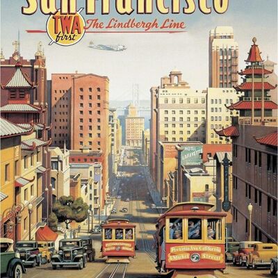 Blechschild San Francisco TWA  - Kerne Erickson