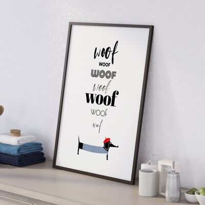 Impresión de guau guau guau guau perro Dachshund francés