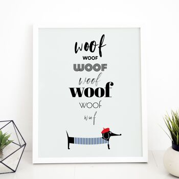 Chien teckel français woof woof woof print 5