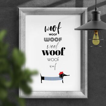 Chien teckel français woof woof woof print 7