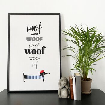 Chien teckel français woof woof woof print 8