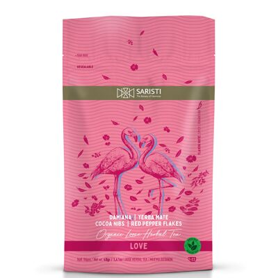 SARISTI Love Organic Herbal Tea Blend, Doypack , 40 g Loose Leaf