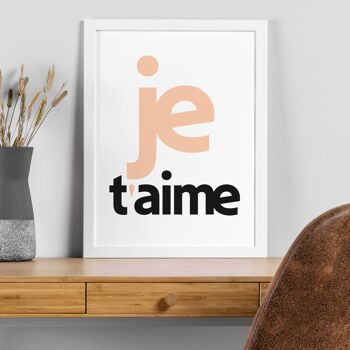 Impression de typographie française Je t'aime 5