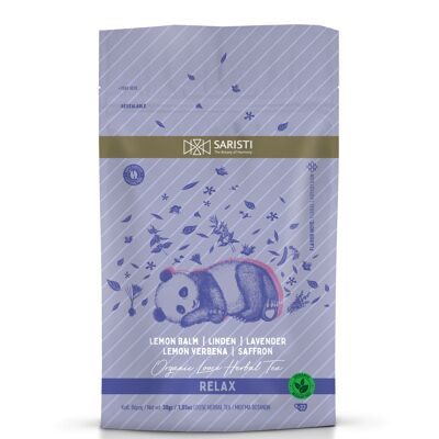 SARISTI Relax Organic Herbal Tea Blend, Doypack , 40 g Loose Leaf