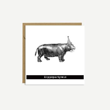 HIPPO - 'Hippopartymus' - Carte d'anniversaire