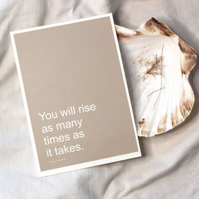 YOU WILL RISE Affirmation Card// Words Of Encouragement