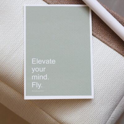 ELEVATE Affirmation Card//Yoga Spiritual Gift-Meditation Quote