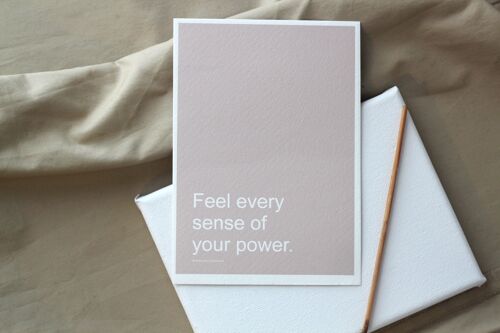 FEEL POWER Affirmation Card//Motivational Quote