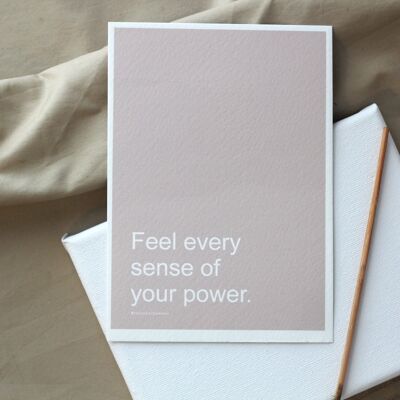 FEEL POWER Carte d'affirmation // Citation de motivation