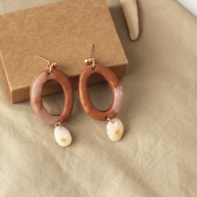 SAHARA // Boucles d'oreilles en argile pendantes en cuivre