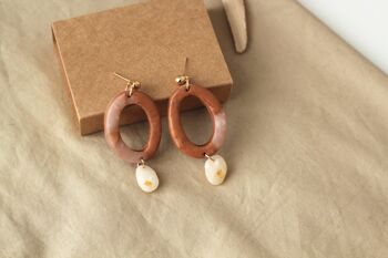 SAHARA // Boucles d'oreilles en argile pendantes en cuivre 1