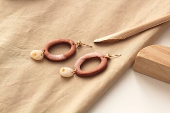 SAHARA // Boucles d'oreilles en argile pendantes en cuivre 3