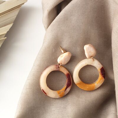 IRENE // Multi Colour Clay Hoop Dangle Drop Earrings