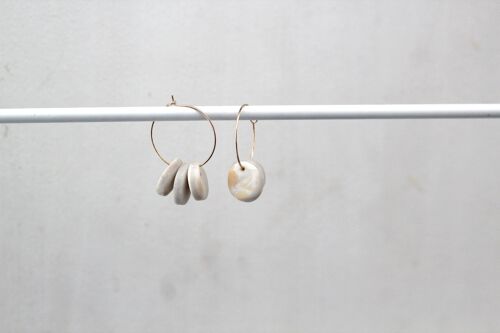 Zuri // Pearl White Clay Hoop Earrings