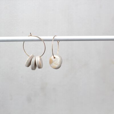 Zuri // Pearl White Clay Hoop Earrings
