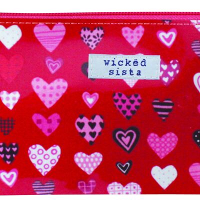 Bag Lots of Love Reds mall flat purse cosmetic bag bag