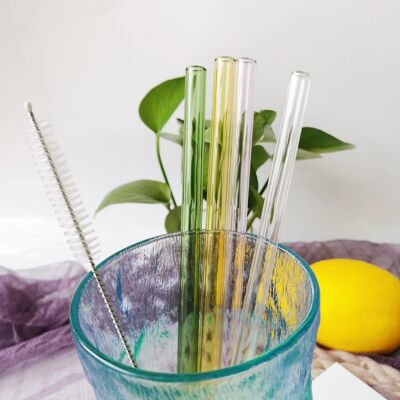 Glass Straw - Short Green