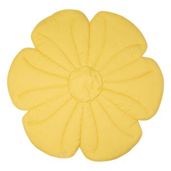 Tapis fleuri en lin "Tournesol" 1