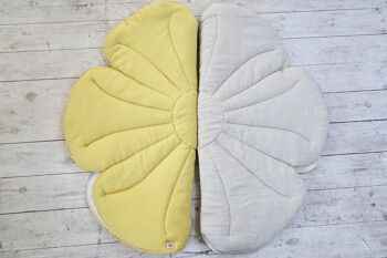 Tapis fleuri en lin "Tournesol" 3