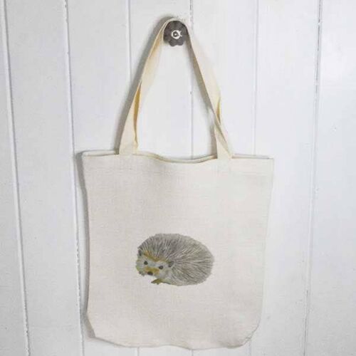 Hedgehog Linen Tote Bag
