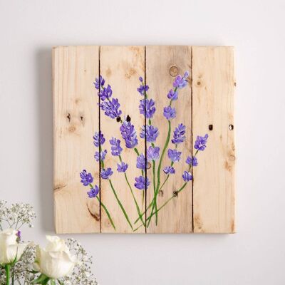 Arte in legno di lavanda