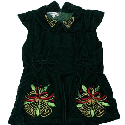 Green Velvet Gold Bells dress