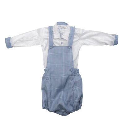 Light Blue& White Dungaree with Shirt