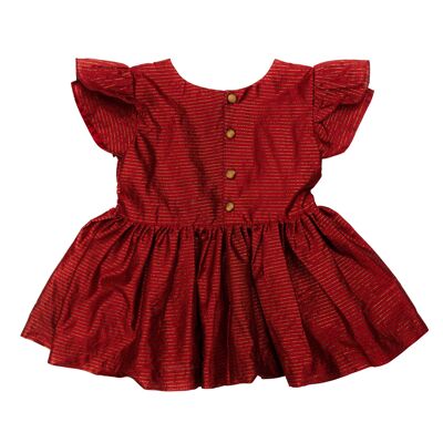Red with gold stripes and buttons dress