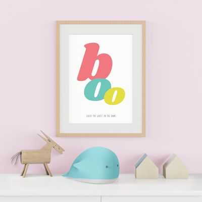 Boo called the ghost in the dark nursery typography print