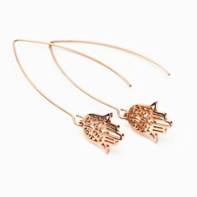 Stay In Your Power Wishbone Earrings - Rose Gold