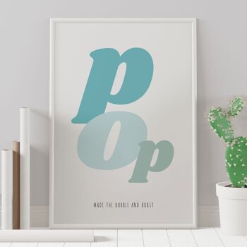 Pop a fait la bulle et a éclaté l'impression de typographie de pépinière 2