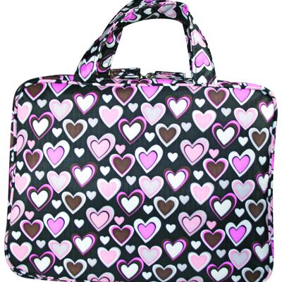 Neceser Happy Hearts Black Large Hold All Cosmetic Bag