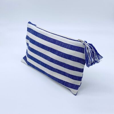 Bolso Clutch Hecho A Mano Ole | Azul/Crudo