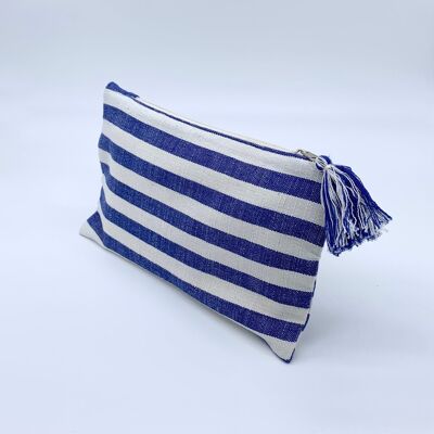Handmade Clutch Bag Ole | Blue/Ecru