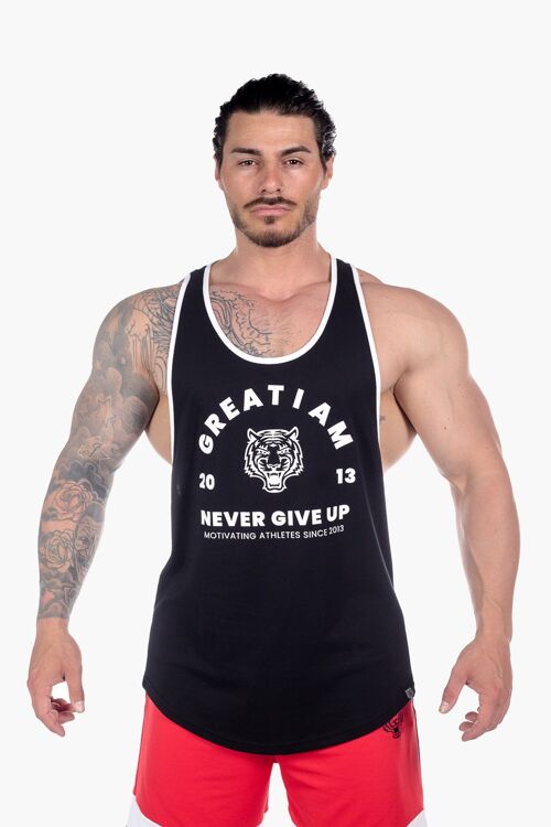 Tanktop Never Give Up Black
