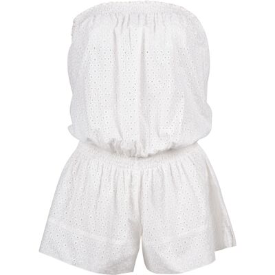Off White Embroidery Playsuit