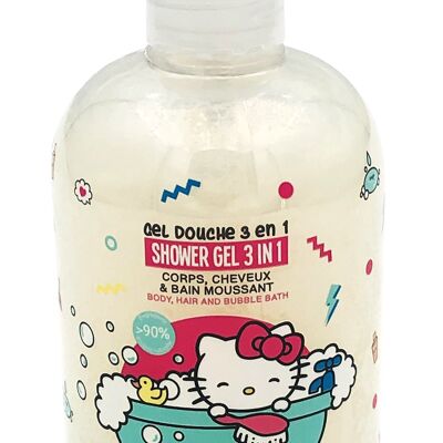 HELLO KITTY Gel de ducha 3 en 1: cuerpo, cabello y baño de burbujas