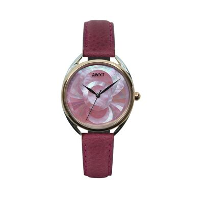 CALYPSO ROSE plum women's watch (leather)