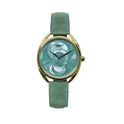 Reloj de mujer Emerald GREEN CALYPSO (cuero)