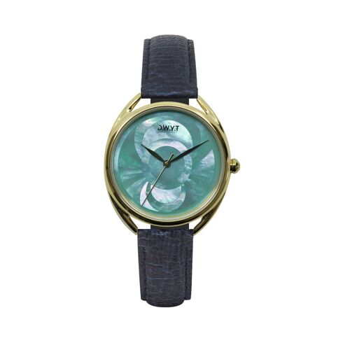 Montre femme CALYPSO VERTE pomme bleu (vegan)